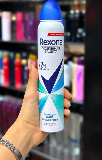 اسپری رکسونا ضدتعریق زنانه shower fresh روسی 200 میلی لیتر با ماندگاری 72 ساعته