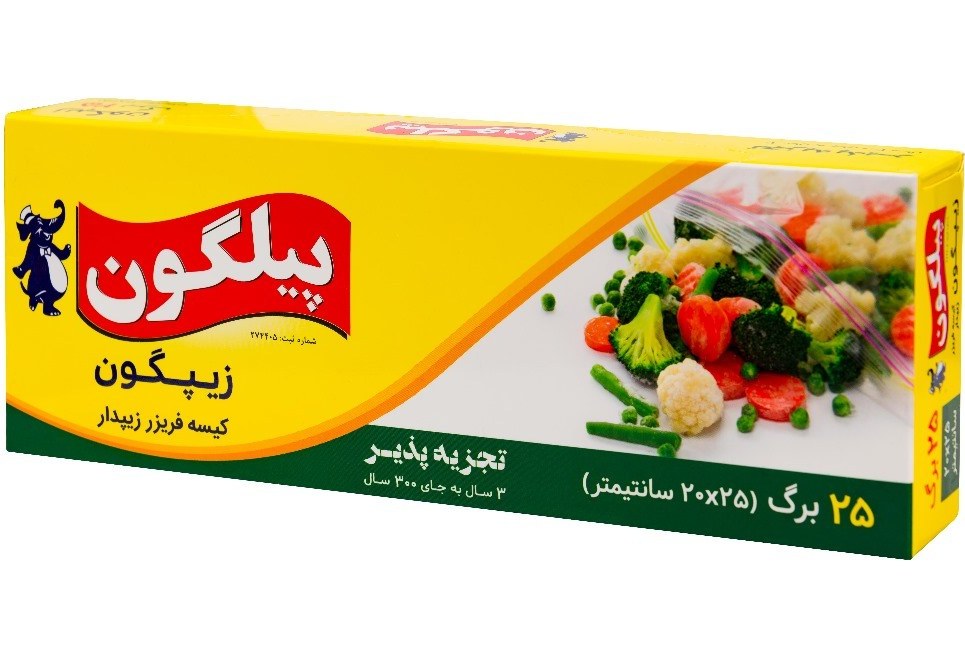 کیسه زیپ‌دار سایز متوسط ۲۵×۲۰ مدل زیپگون 25 عددی
