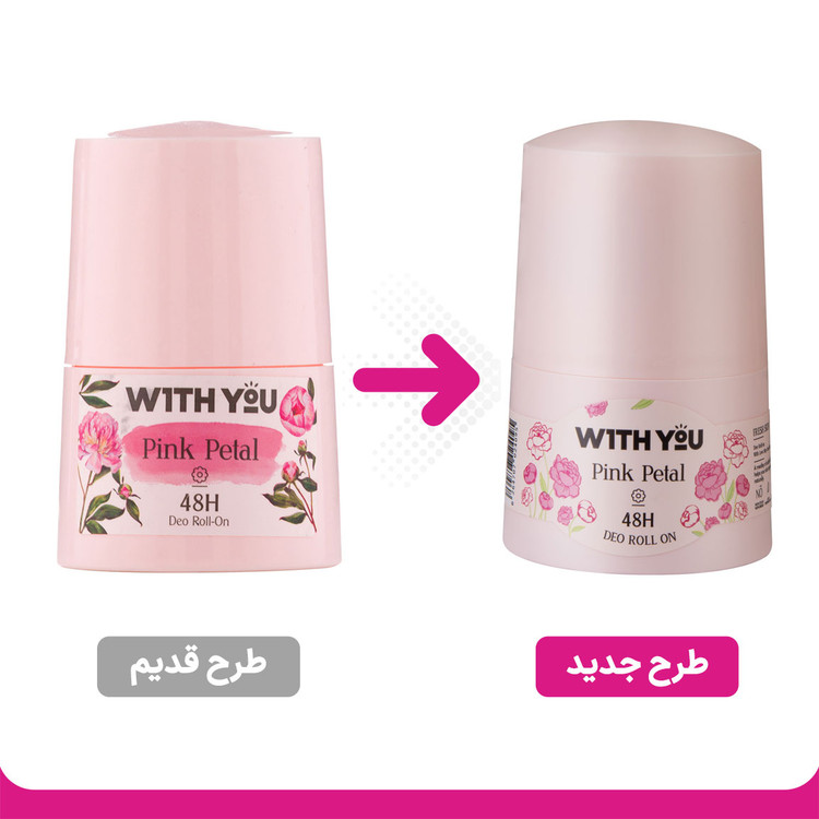 مام رول ضد تعریق ویت یو مدل Pink Petal حجم 50 میلی لیتر